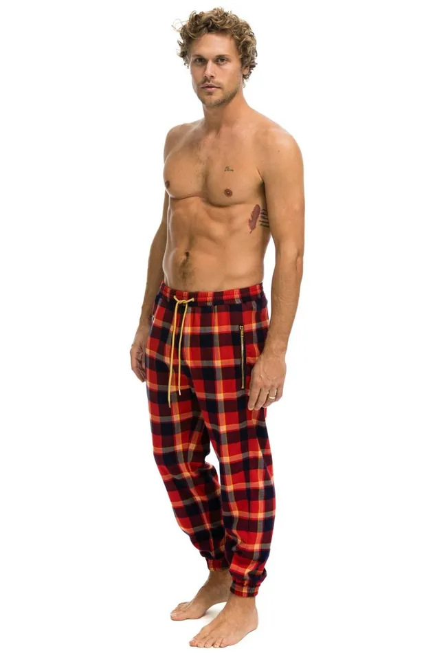 Men Bottoms Aviator Nation MEN039S PLAID LODGE PANT 8211 RUGBY PLAID