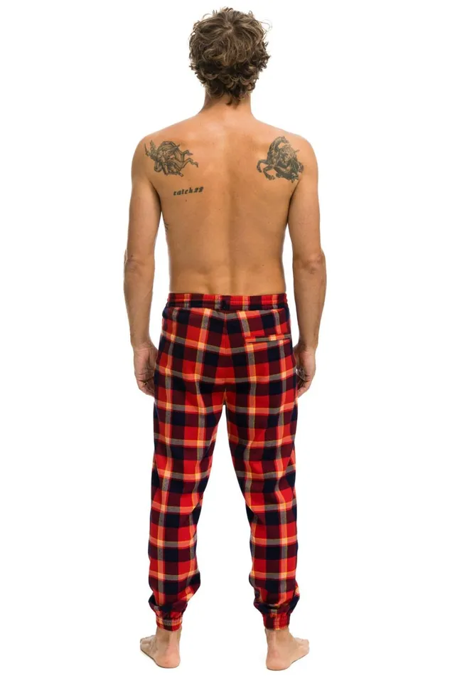 Men Bottoms Aviator Nation MEN039S PLAID LODGE PANT 8211 RUGBY PLAID