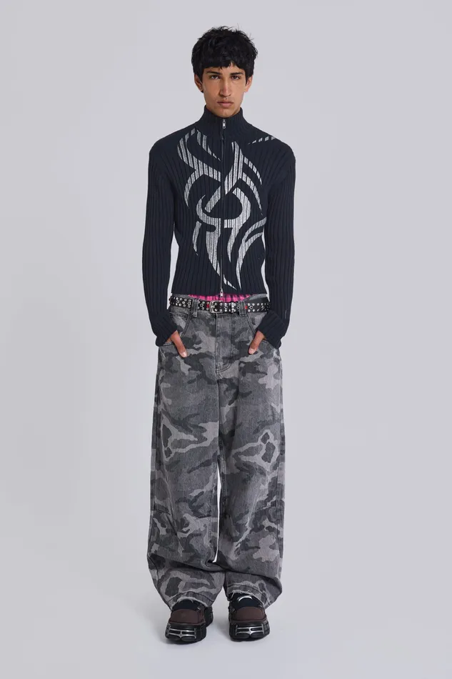 Men Camo Fade Colossus Jeans Denim Jaded London