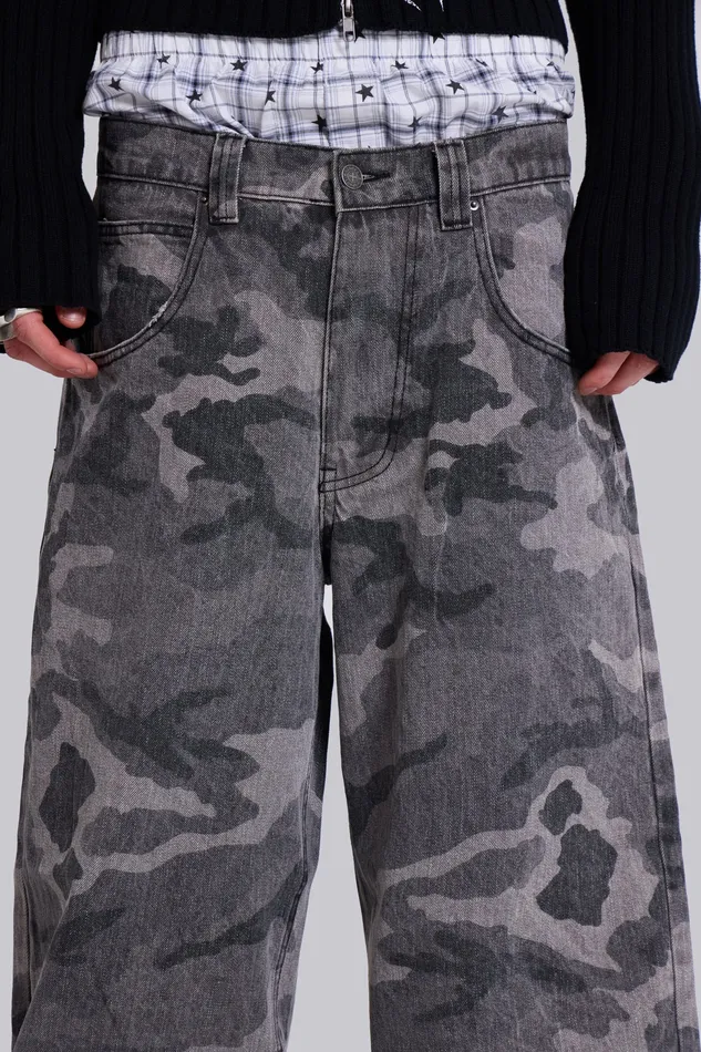 Men Camo Fade Colossus Jeans Denim Jaded London