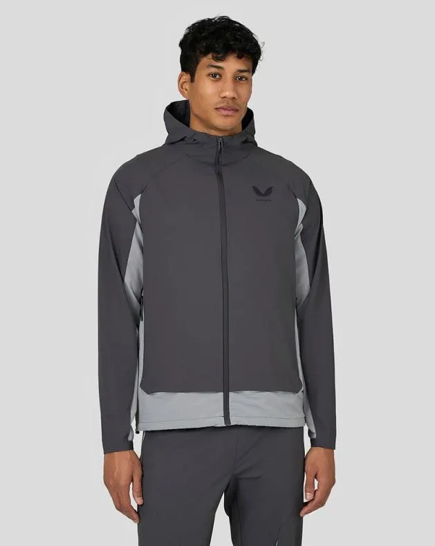 Men Castore Jackets Flex Woven Elevated Jacket 8211 Gunmetal