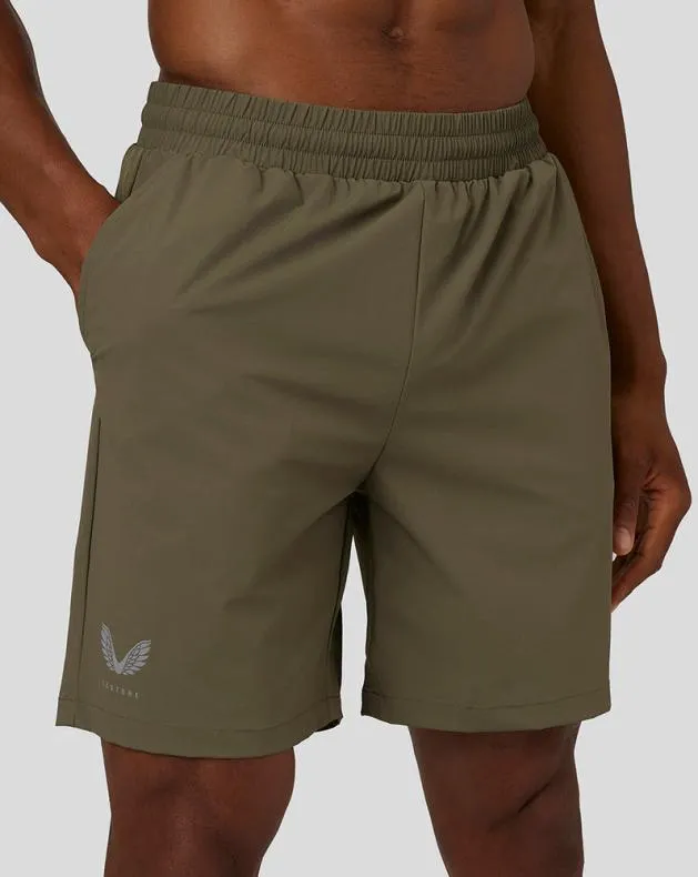 Men Castore Shorts Active Breathable Woven Shorts 8211 Olive