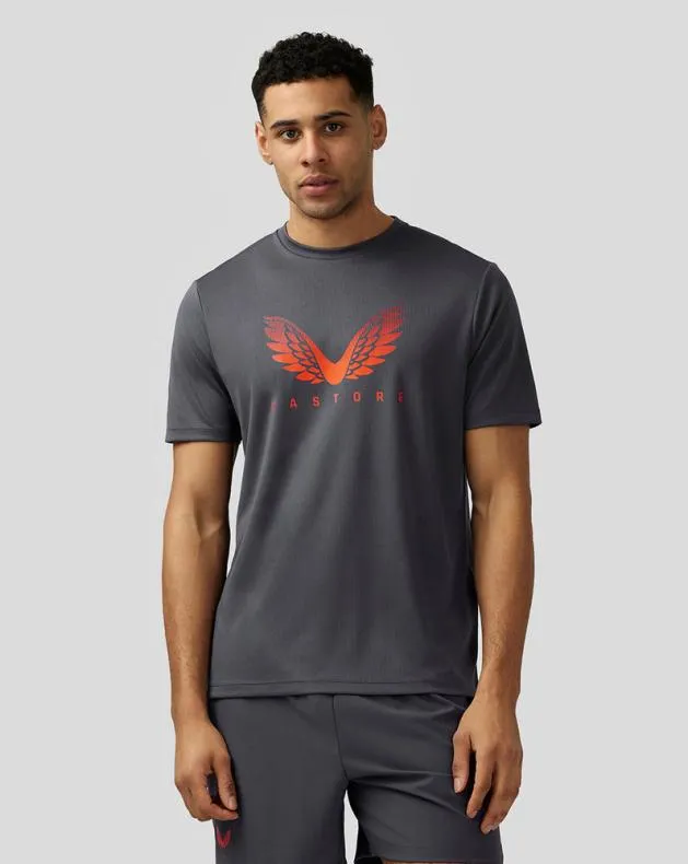 Men Castore Tops Adapt Short Sleeve Graphic T Shirt 8211 Pewter Blue