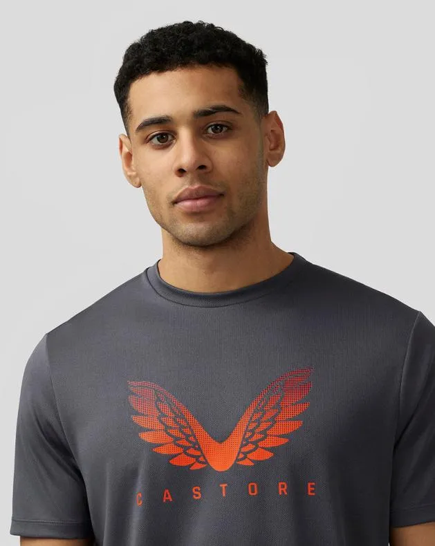 Men Castore Tops Adapt Short Sleeve Graphic T Shirt 8211 Pewter Blue