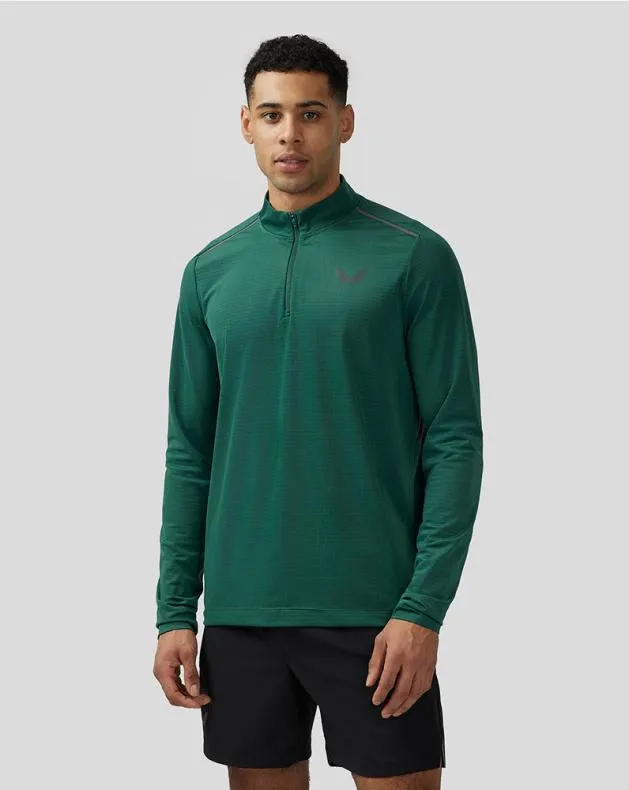 Men Castore Tops Apex Aeromesh Quarter Zip 8211 Green