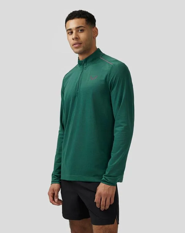 Men Castore Tops Apex Aeromesh Quarter Zip 8211 Green