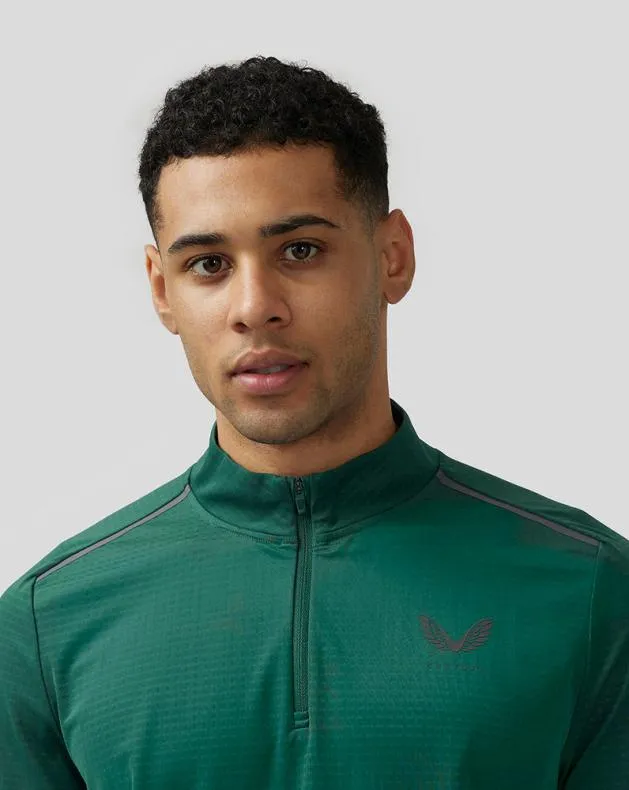 Men Castore Tops Apex Aeromesh Quarter Zip 8211 Green
