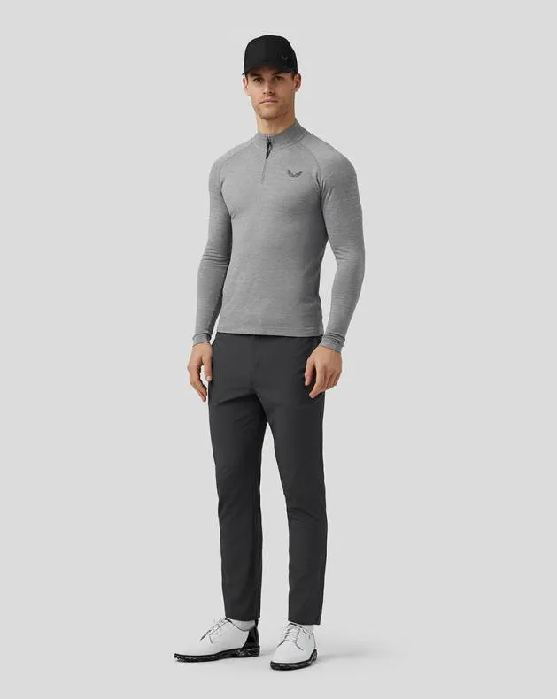 Men Castore Tops Golf Body Mapped Seamless Quarter Zip Top 8211 Steel