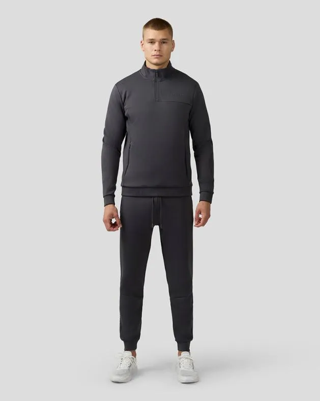Men Castore Tops Scuba Long Sleeve Quarter Zip Top 8211 Charcoal