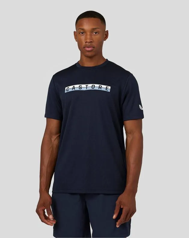 Men Castore Tops Short Sleeve Graphic Raglan TShirt 8211 Navy