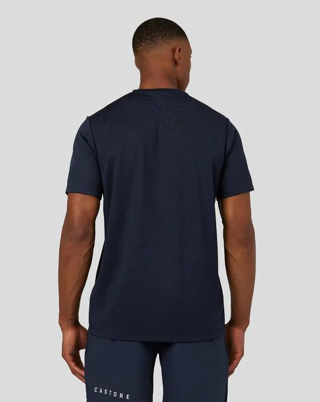 Men Castore Tops Short Sleeve Graphic Raglan TShirt 8211 Navy