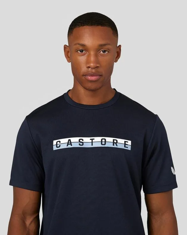 Men Castore Tops Short Sleeve Graphic Raglan TShirt 8211 Navy