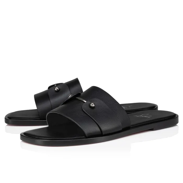 Men Chambelimule Mules 8211 Calf Leather 8211 Black Christian Louboutin Sandals and Espadrilles