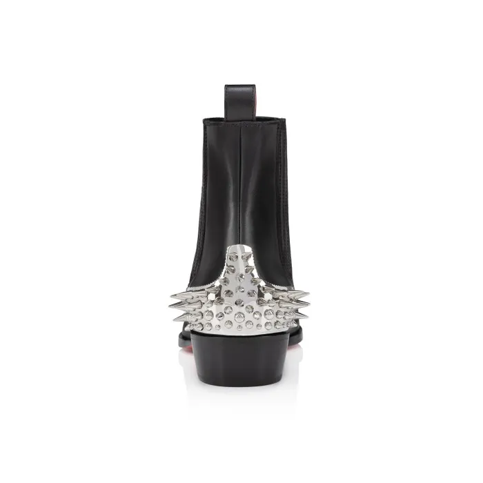 Men Cheliviss Meteor Boots 8211 Calf Leather And Spikes 8211 Black Christian Louboutin Boots