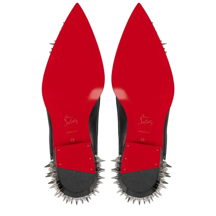 Men Cheliviss Meteor Boots 8211 Calf Leather And Spikes 8211 Black Christian Louboutin Boots