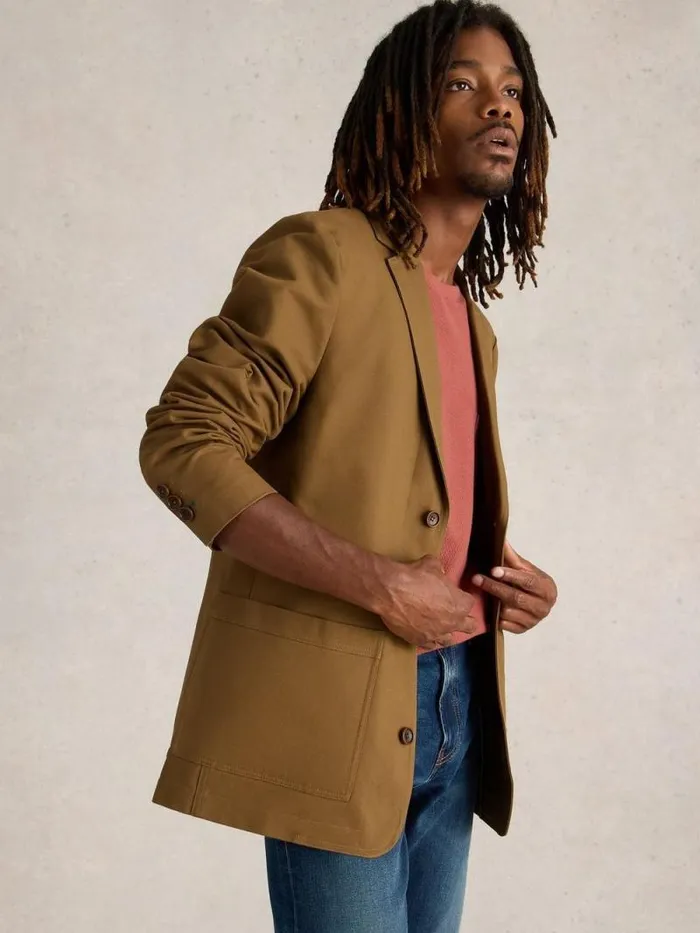 Men Chiltern Cotton Blazer Mid Tan White Stuff Blazers