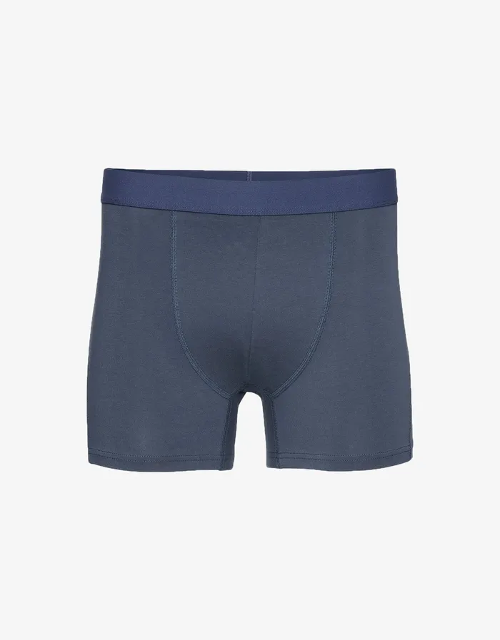 Men Classic Organic Boxer Briefs 8211 Petrol Blue Underwear Colorfulstandard