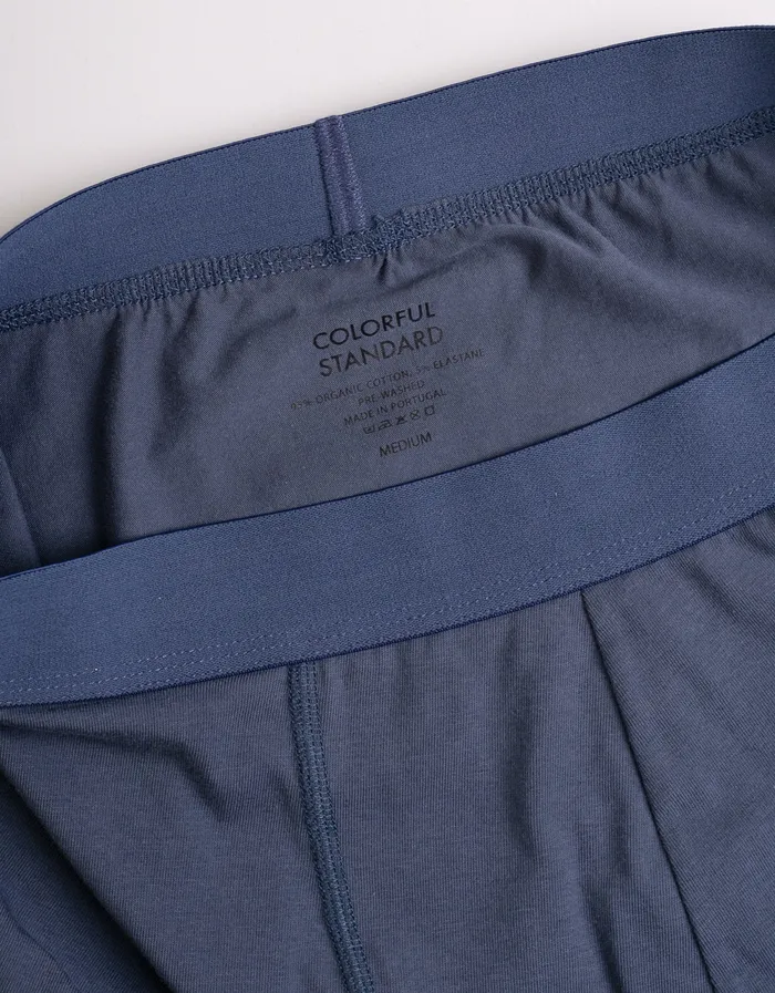 Men Classic Organic Boxer Briefs 8211 Petrol Blue Underwear Colorfulstandard