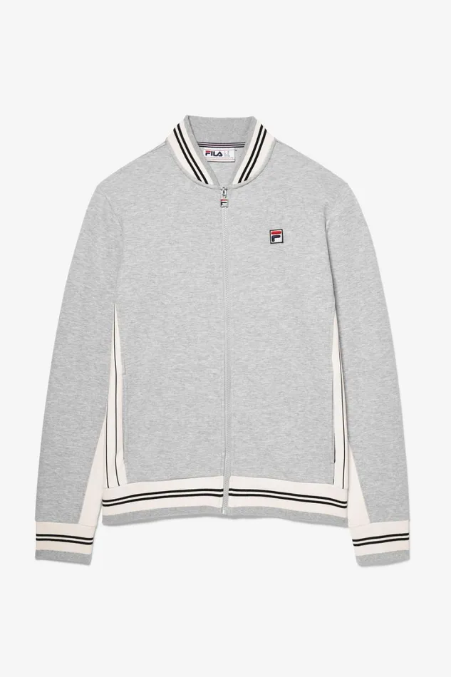 Men Coats and Jackets Fila Settanta Jacket 061 Grey Heather Gardenia Black