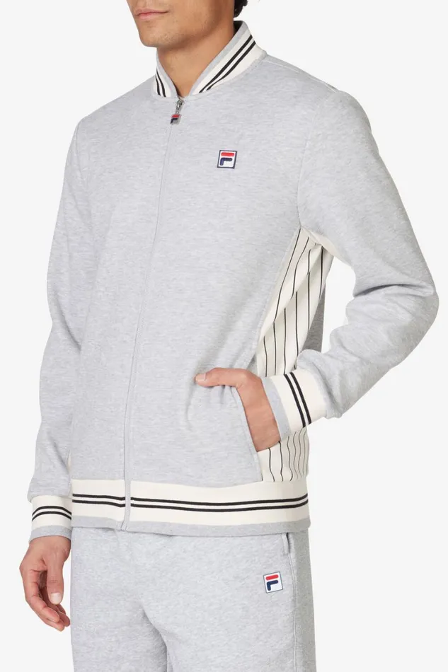 Men Coats and Jackets Fila Settanta Jacket 061 Grey Heather Gardenia Black
