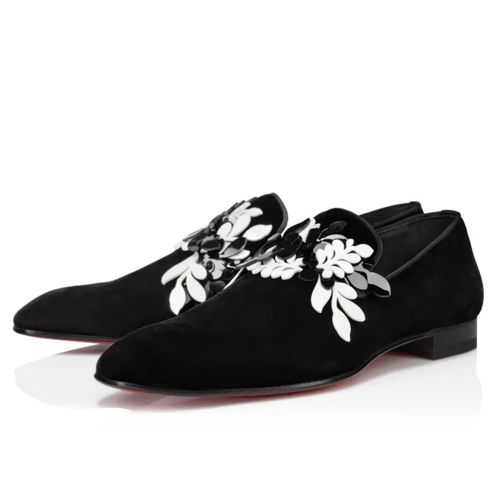 Men Dandelion Petunia Loafers 8211 Velvet And Patent Leather 8211 Black Christian Louboutin Loafers and Moccasins