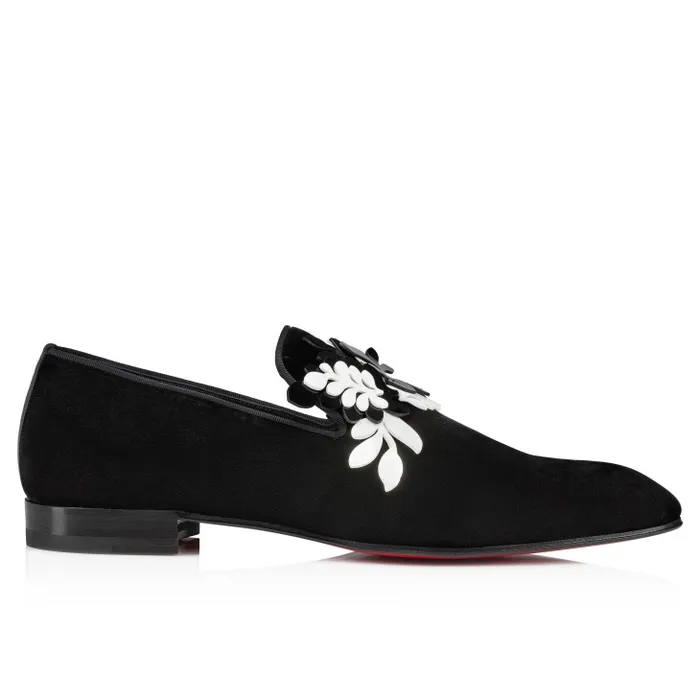 Men Dandelion Petunia Loafers 8211 Velvet And Patent Leather 8211 Black Christian Louboutin Loafers and Moccasins