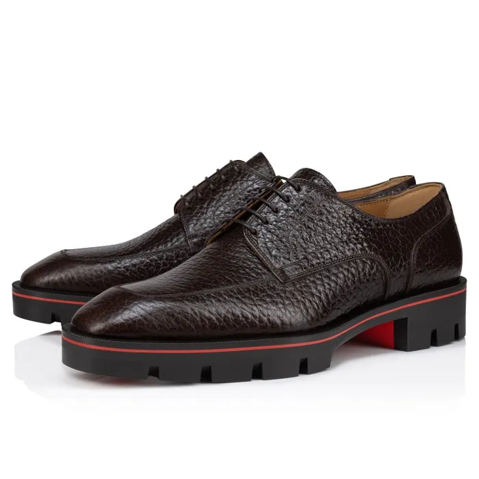Men Davisol Derbies 8211 Grained Calf Leather 8211 Corteccia Christian Louboutin Buckles and Laceups
