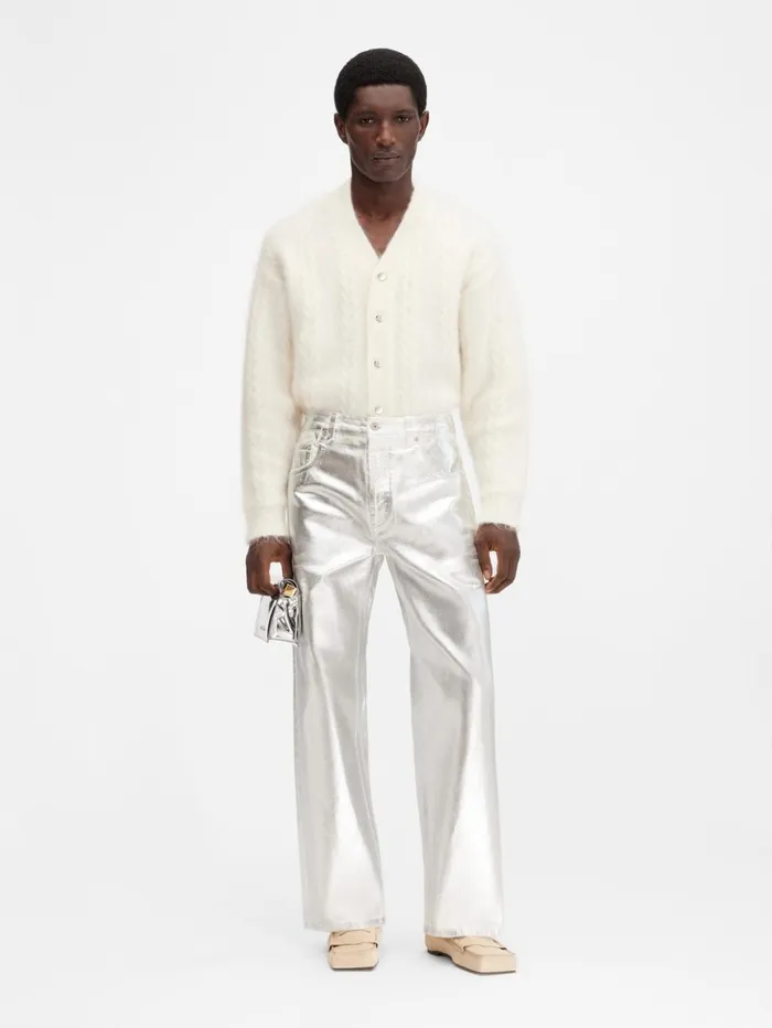 Men Denim JACQUEMUS The Wide DeNmes Denim Pants Silver