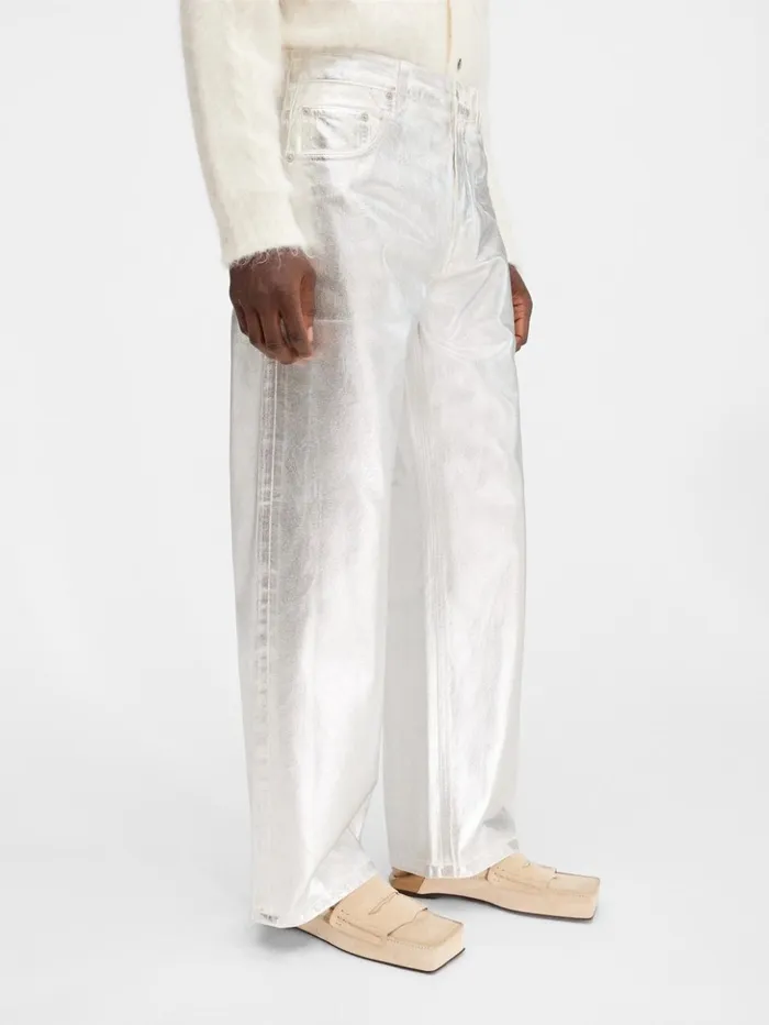 Men Denim JACQUEMUS The Wide DeNmes Denim Pants Silver Men Denim JACQUEMUS The Wide DeNmes Denim Pants Silver