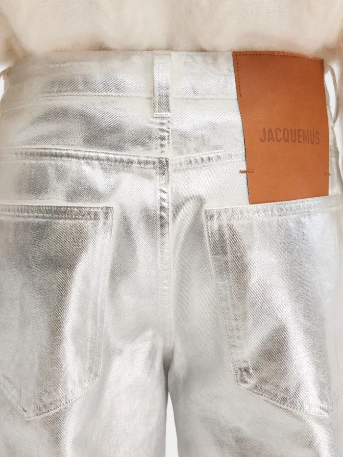 Men Denim JACQUEMUS The Wide DeNmes Denim Pants Silver Men Denim JACQUEMUS The Wide DeNmes Denim Pants Silver