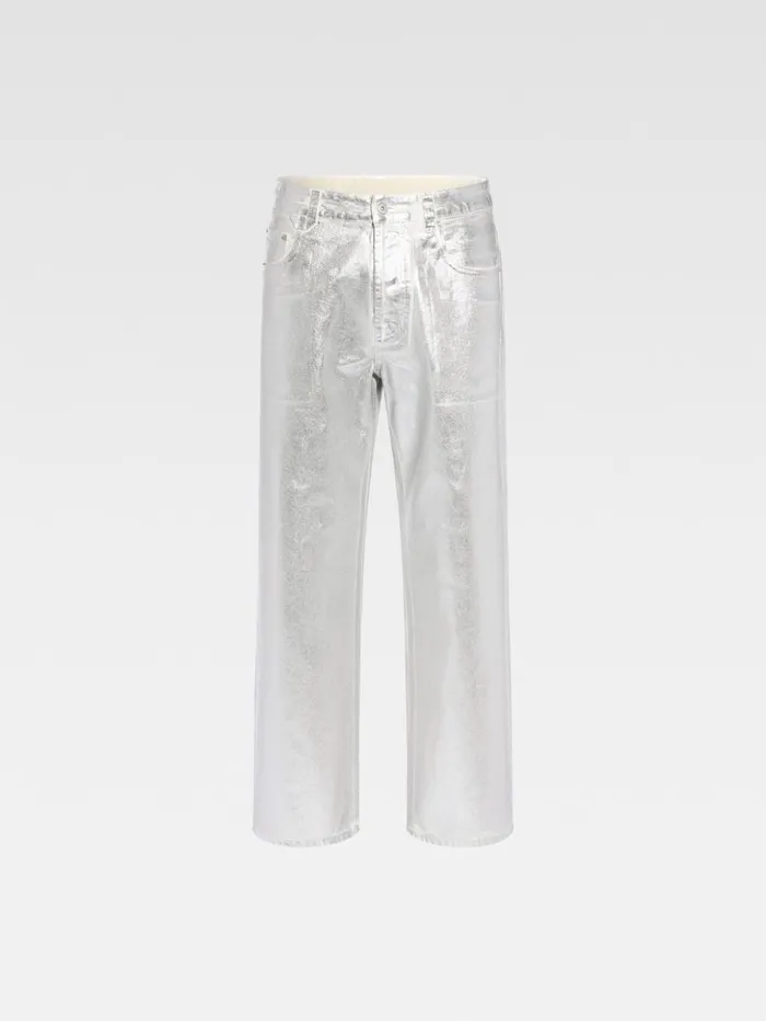 Men Denim JACQUEMUS The Wide DeNmes Denim Pants Silver Men Denim JACQUEMUS The Wide DeNmes Denim Pants Silver