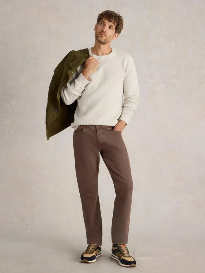 Men Eastwood Garment Dye Jean Dark Brown White Stuff Jeans