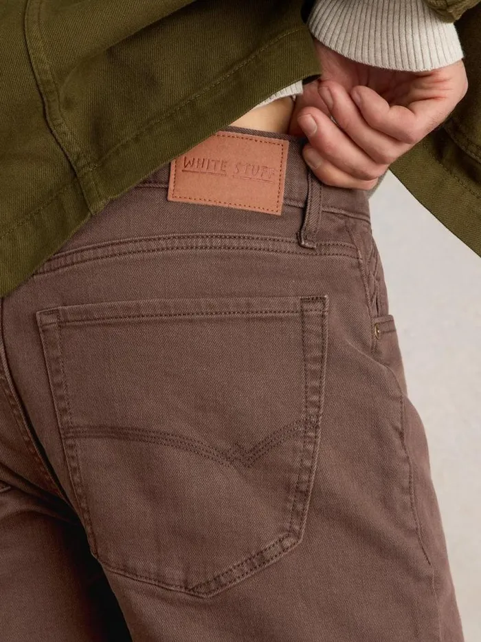 Men Eastwood Garment Dye Jean Dark Brown White Stuff Jeans
