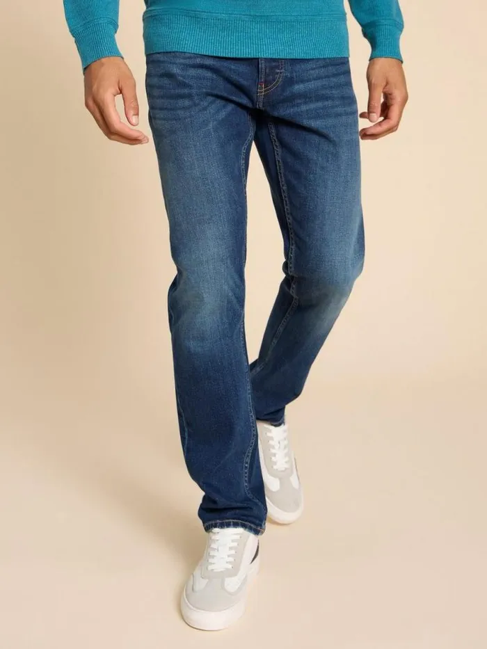 Men Eastwood Straight Jean Mid Denim White Stuff Jeans