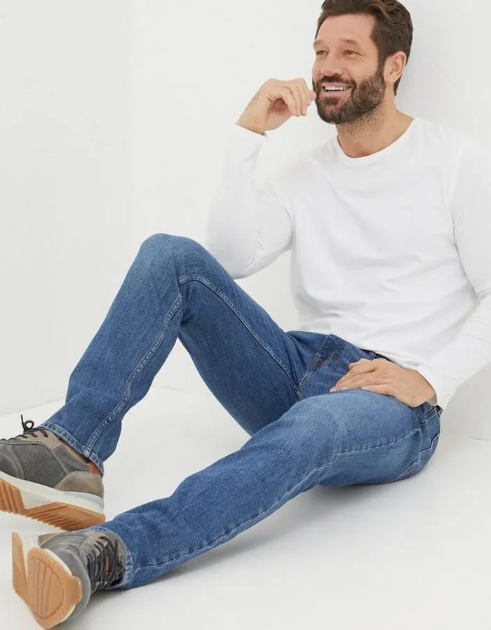 Men FatFace Jeans Slim Fit Jeans Stone Wash