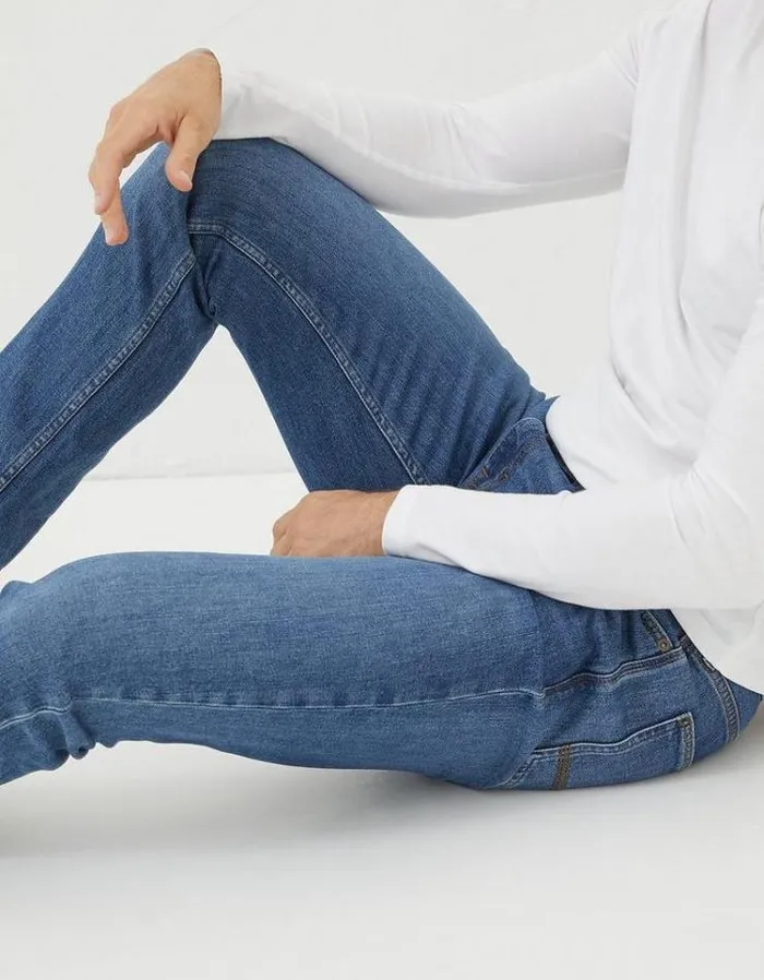 Men FatFace Jeans Slim Fit Jeans Stone Wash