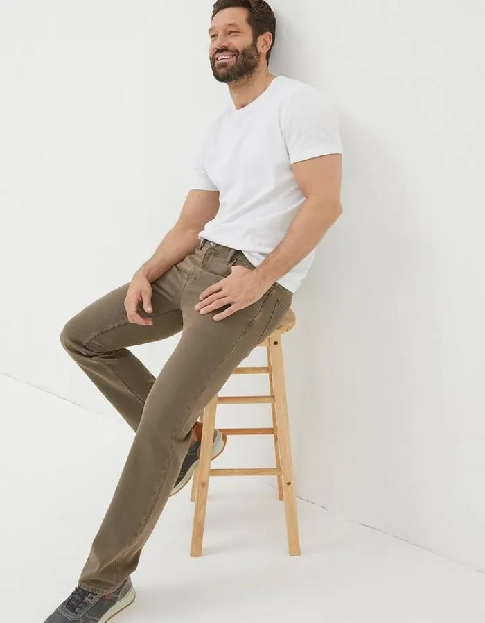 Men FatFace Jeans Straight Fit Barton Jeans Light Brown