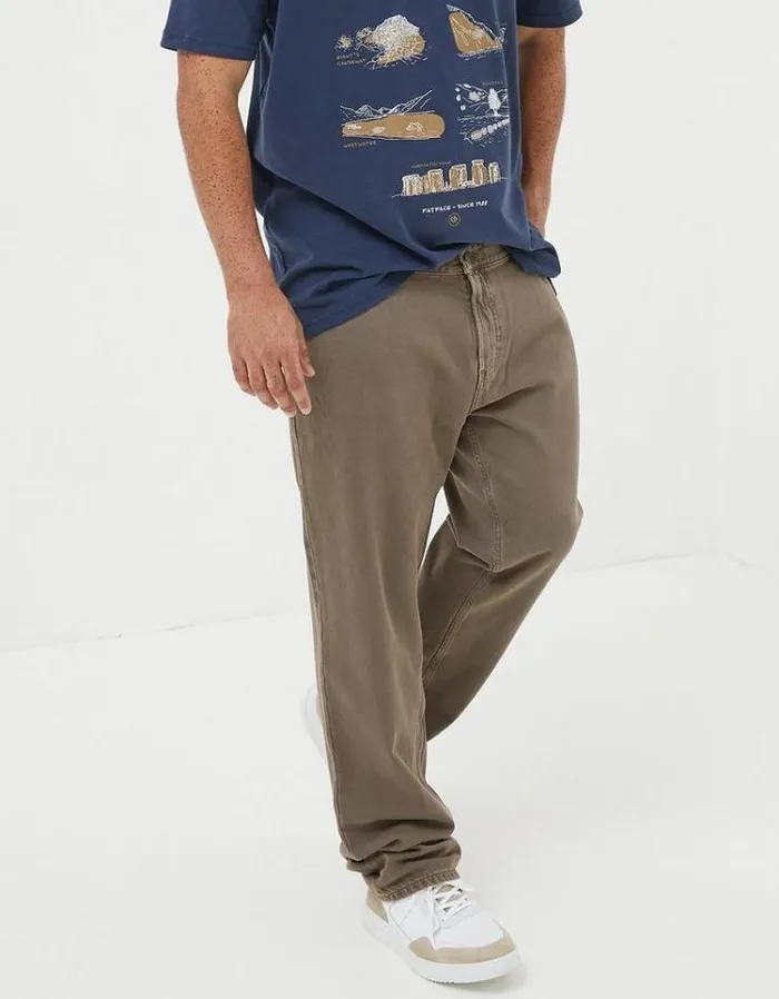 Men FatFace Jeans Straight Fit Barton Jeans Light Brown