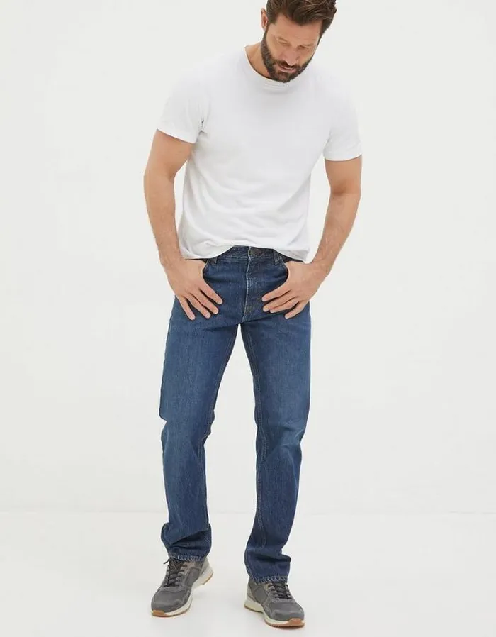 Men FatFace Jeans Straight Fit Jeans Indigo Blue