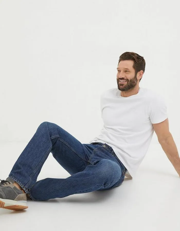 Men FatFace Jeans Straight Fit Jeans Indigo Blue