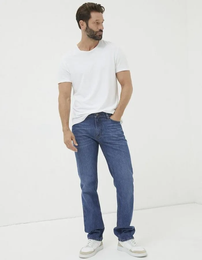 Men FatFace Jeans Straight Fit Jeans Stone Wash