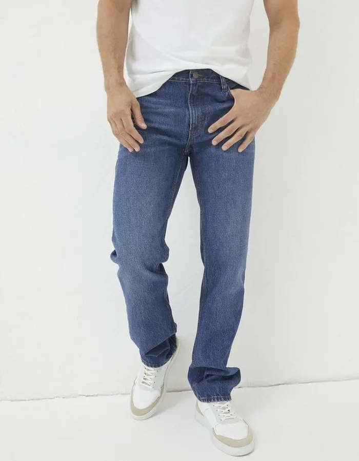Men FatFace Jeans Straight Fit Jeans Stone Wash