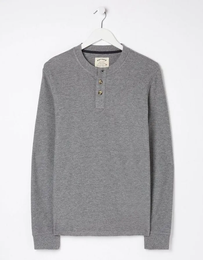 Men FatFace Men039s Sale Long Sleeve Kintbury Henley Grey Marl