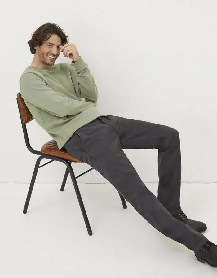 Men FatFace Pants and Chinos Modern Coastal Chinos Dark Grey