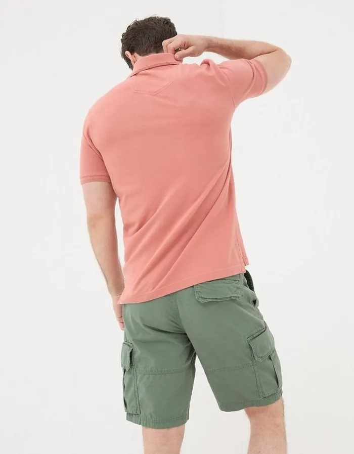 Men FatFace Polo Shirts Organic Cotton Pique Polo Light Orange