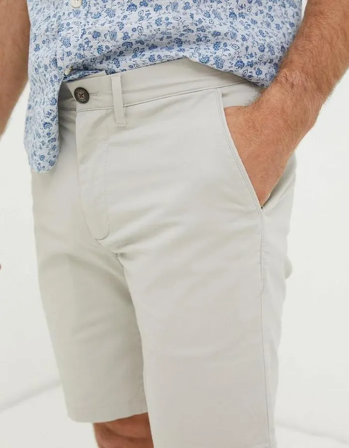 Men FatFace Shorts Mawes Chino Shorts Light Grey