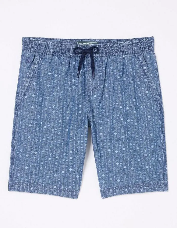 Men FatFace Shorts Seaton Geo Print Shorts Blue