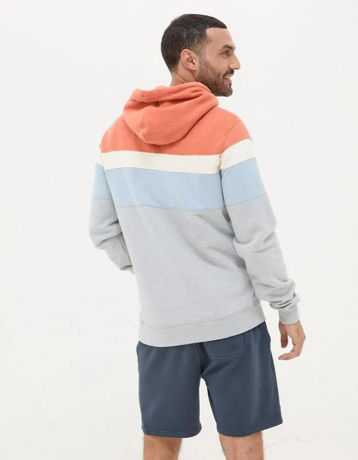 Men FatFace Sweatshirts and Hoodies Brooke Cut And Sew Overhead Orange Marl