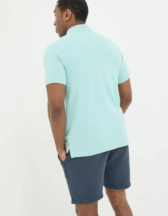 Men FatFace TShirts Organic Cotton Pique Polo Turquoise Blue