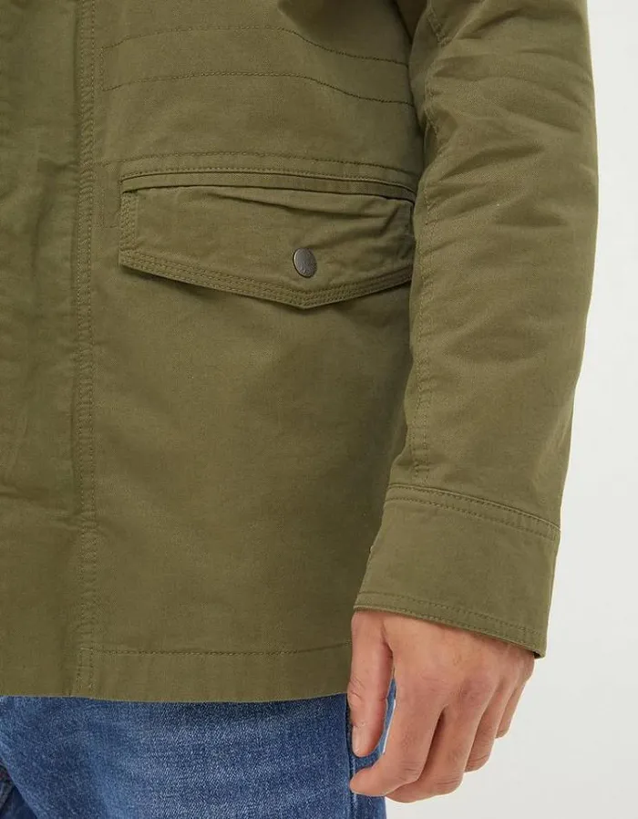 Men FatFace Tall Collection Calcot Cotton 4 Pocket Jacket Khaki Green